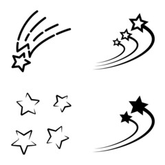 Starfall Flat Icon Set Isolated On White Background