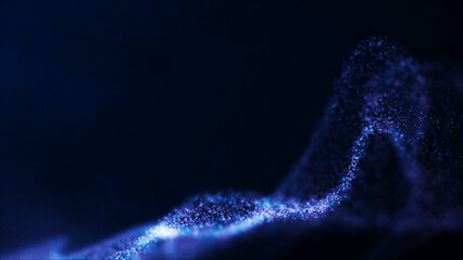 Futuristic point wave. Abstract background with a dynamic wave.Connecting background. Abstract wave. Artificial intelligence. Big data technology 3d rendering