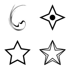 Stars1-2starfall Flat Icon Set Isolated On White Background