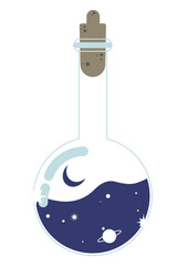 Bottle magic potion Hand drawn illustration