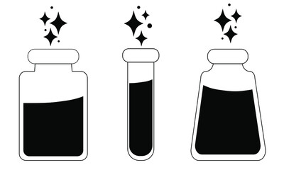 Bottle magic potion simpl logo - obrazy, fototapety, plakaty