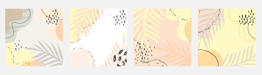 Trendy abstract backgrounds square art templates. Suitable for social media posts, mobile apps, banner design and online advertising. Vector fashion backgrounds