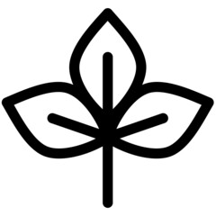 Simple modern leaf icon oultined