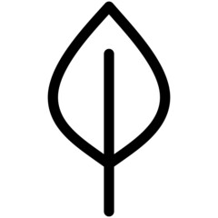 Simple modern leaf icon oultined