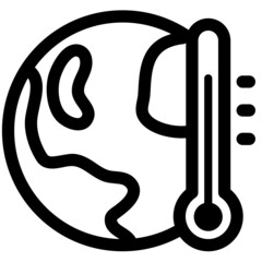 Global warming Earth icon Simple modern outlined