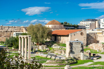 Obraz premium ATHENS, GREECE, 12 DECEMBER 2021 Roman Agora of Athens