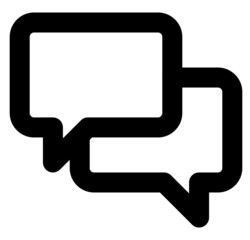 Chat bubbles Icon simple modern outlined