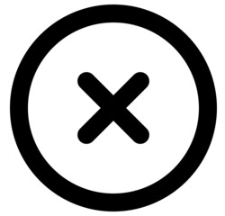 Cancel or remove Icon simple modern outlined