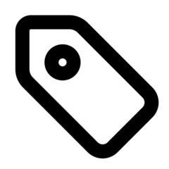 Simple modern price tag icon outlined isolated