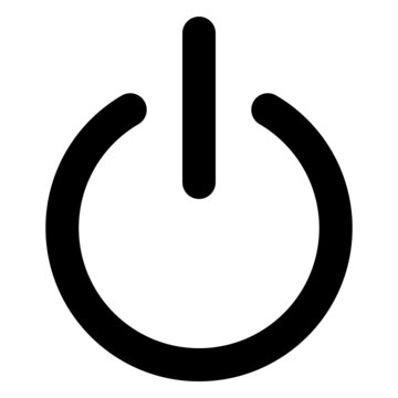Simple modern power icon outlined isolated