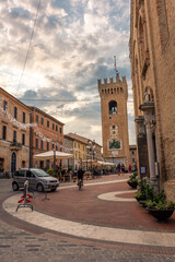 RECANATI, ITALY, 21 JULY 2021 Square in the historic town center