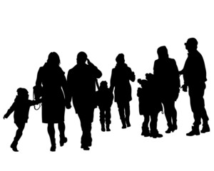 Families with little child on white background