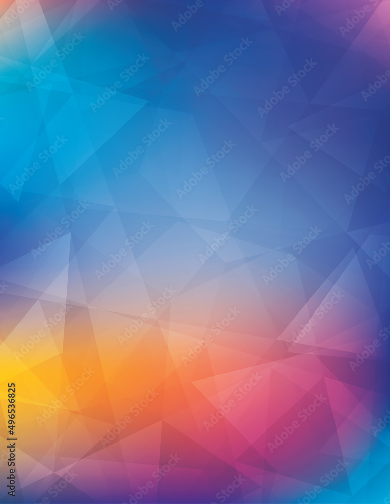 Aufkleber multicolor background textured by chaotic triangles. cmyk colors