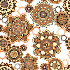 Seamless pattern with oriental ornament - 496536846