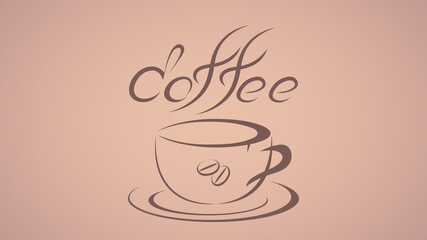 Obraz premium Coffee cup with coffee grains