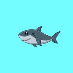 Cartoon cute baby shark. Vector illustration