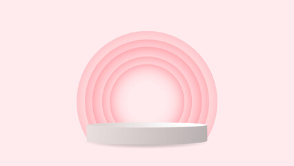 White Podium on pink background , Flat Modern design , illustration Vector EPS 10