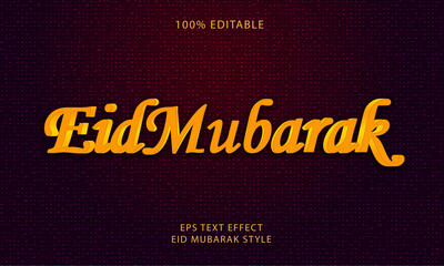 Eid Mubarak Editable Text Style Effect	