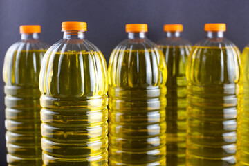 photo of bottles with sunflower oil