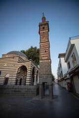 Obraz premium The 4-footed minaret in Diyarbakır is one of the most beautiful architectural structures of the city.
