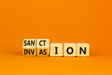 Sanction against invasion symbol. Turned cubes and changed the concept word Invasion to Sanction....