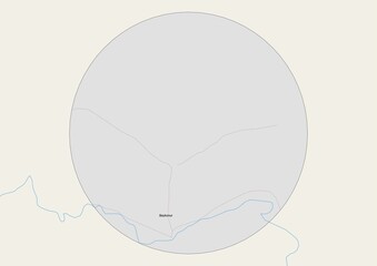 Isolated map of Baykonur Cosmodrome with rivers,lakes. Detailed map of Baykonur Cosmodrome suitable for large size prints and digital editing.