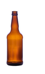 insulated glass beer bottle on white background