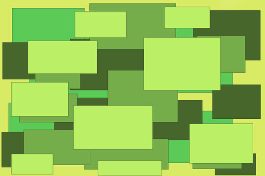 green abstract background with colorful green squeres
