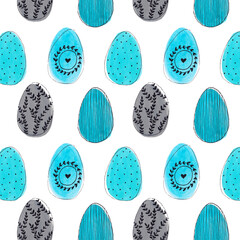 watercolor easter patterns with flowers bunnies and eggs