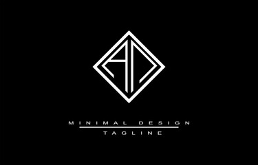 Naklejka premium AD or DA Minimalist Logo design Vector Art Illustration
