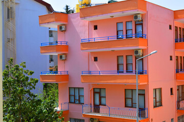 house with colorful balcony