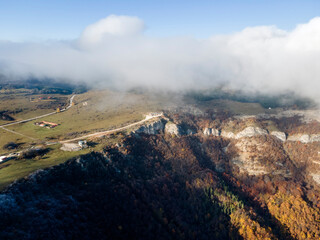 Aerial view of Balkan Mountains and Vratsata pass, Bulgaria