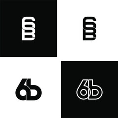 6b letter original monogram logo design set