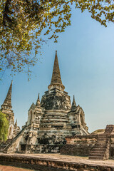 THAILAND Ruins and Antiques at the Ayutthaya Historical Park Tourists from around the world Buddha decay