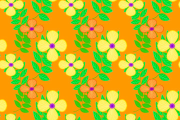 seamless cute floral pattern,cute floral seamless pattern brown background