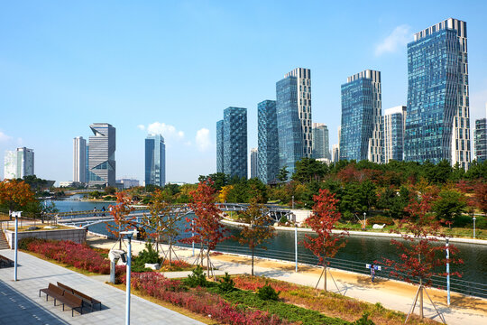 Songdo Central Park in Incheon, South Korea.
