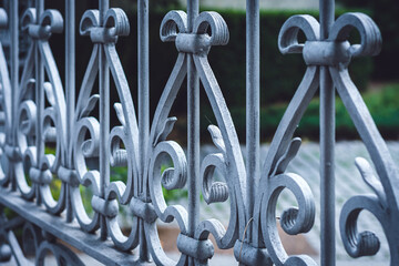 Forged Metal Grey Painted Fence