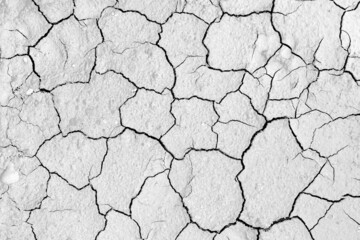 Texture of cracked earth. Black and white texture for layout, overlay. Drought, post-apocalypse texture