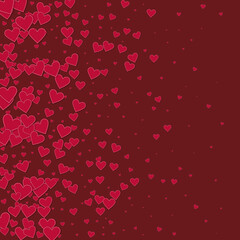 Red heart love confettis. Valentine's day gradient
