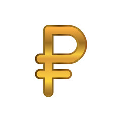 Gold Ruble Currency Symbol, Russian Currency Sign