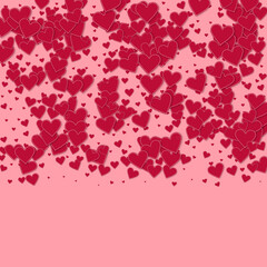 Fototapeta na wymiar Red heart love confettis. Valentine's day gradient
