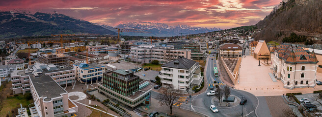 Aerial View Vaduz The