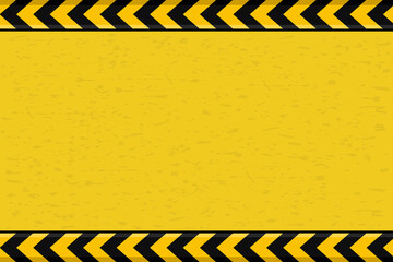 Contruction warning sign yellow black line arrow design background