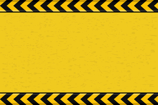 Contruction warning sign yellow black line arrow design background
