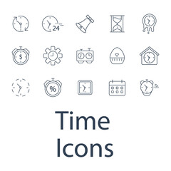Time icons set . Time pack symbol vector elements for infographic web