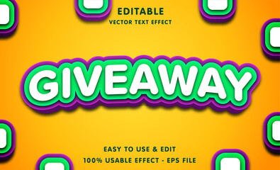 Obraz premium giveaway editable text effect with modern and simple style, usable for logo or campaign title