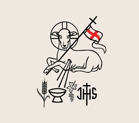 The Lamb of God Icon and Symbol, art vector design
