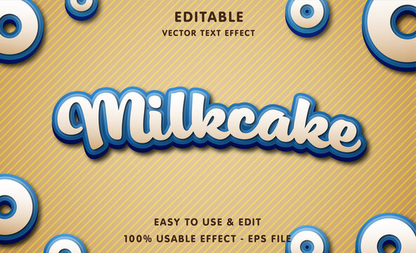 milkcake editable text effect with modern and simple style, usable for logo or campaign title