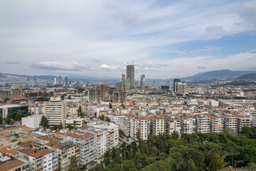 Aerial photo of izmir with drone during daytime