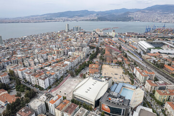 Naklejka premium Aerial photo of izmir with drone during daytime